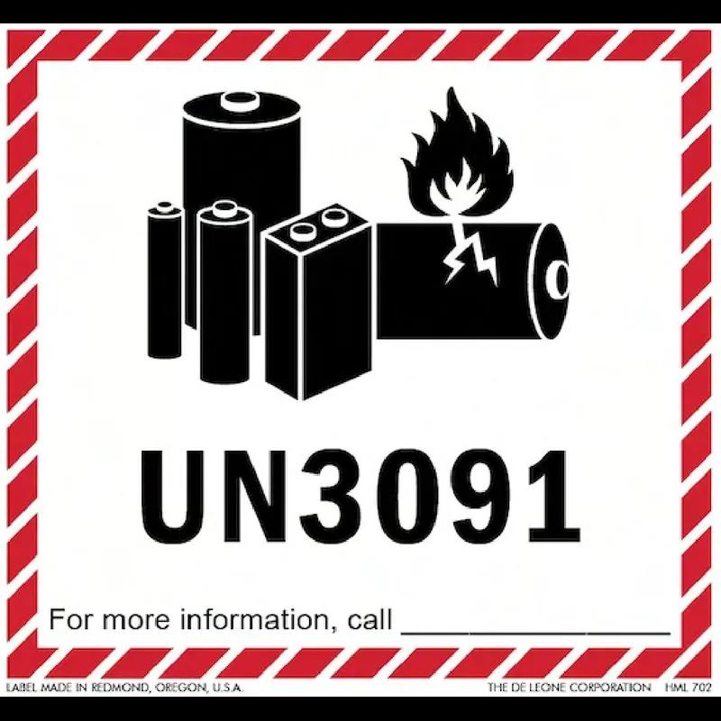 Labels 4.5X5 IN Black White Battery Handle 500 Count/Roll