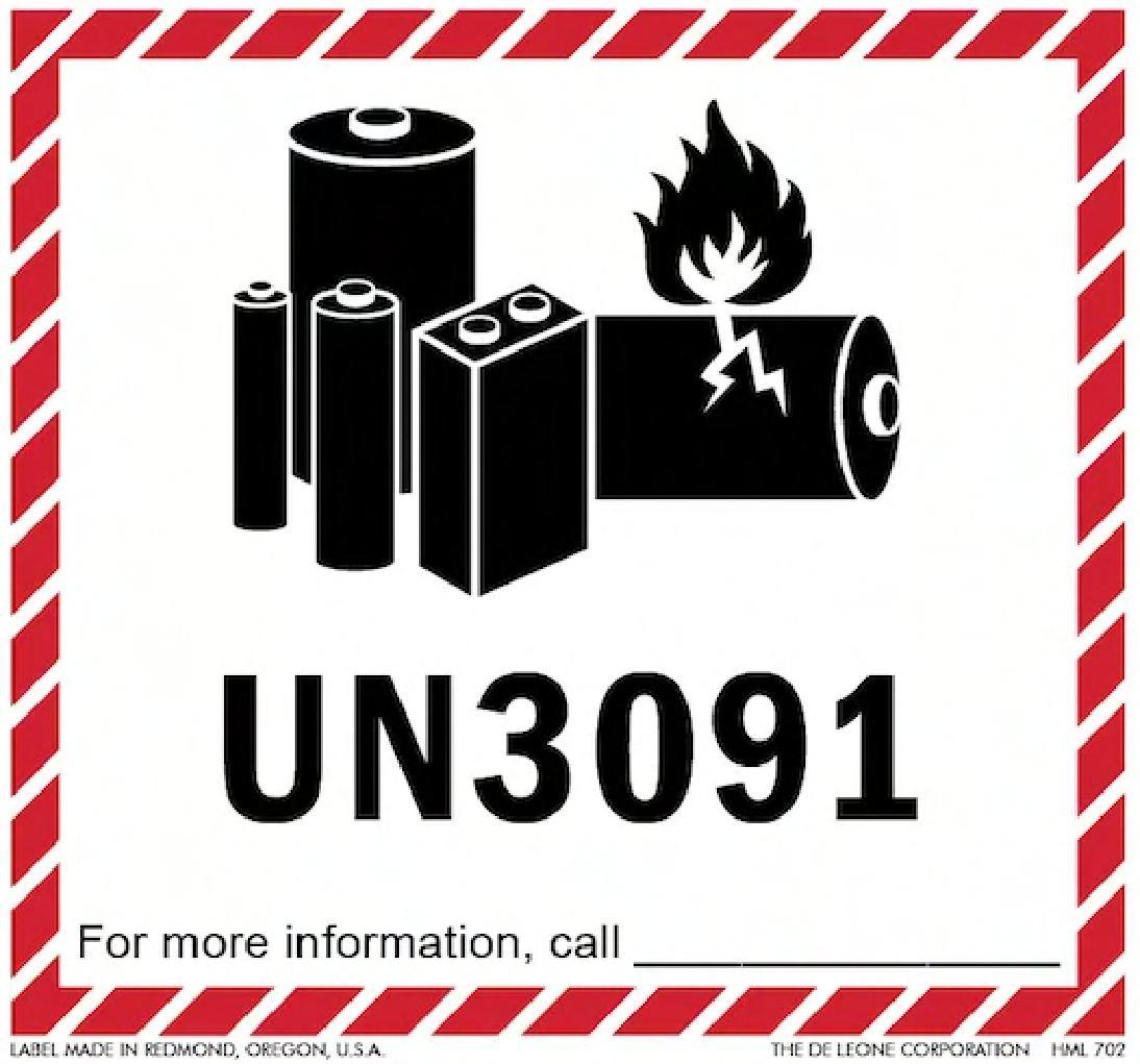 Labels 4.5X5 IN Black White Battery Handle 500 Count/Roll