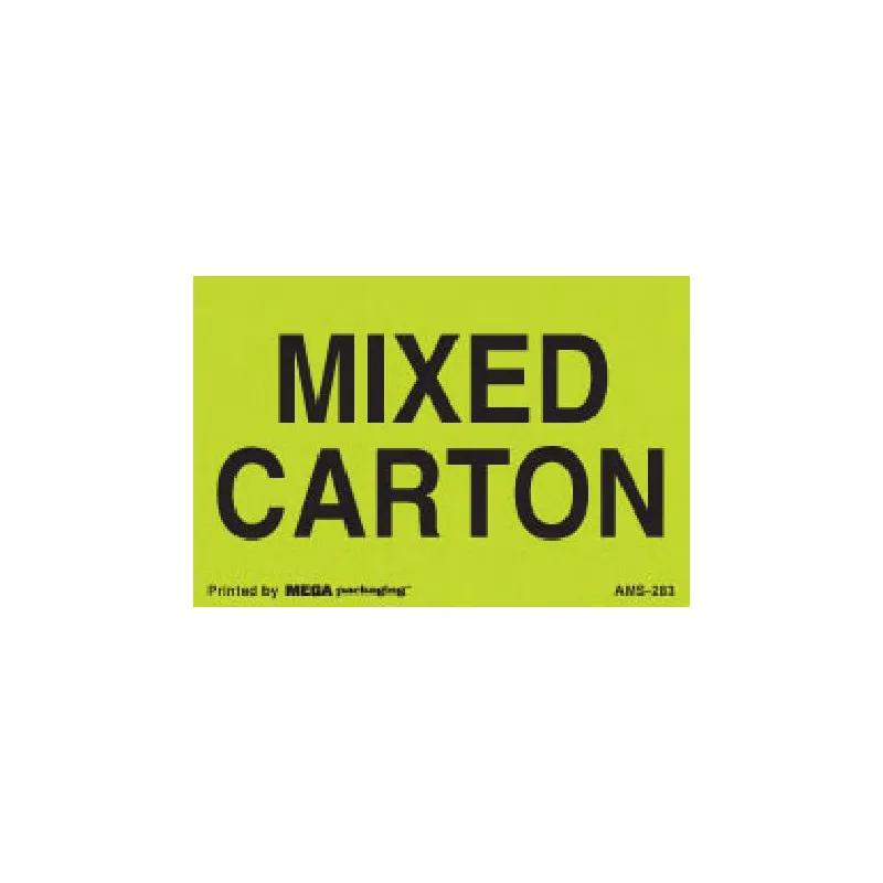 Mixed Carton Roll Labels 2X3 IN Black Neon Green 500 Count/Roll