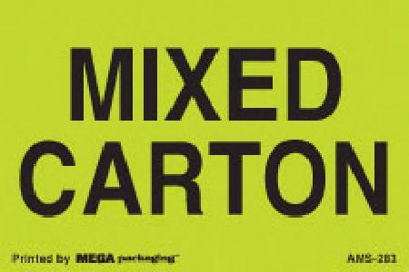 Mixed Carton Roll Labels 2X3 IN Black Neon Green 500 Count/Roll