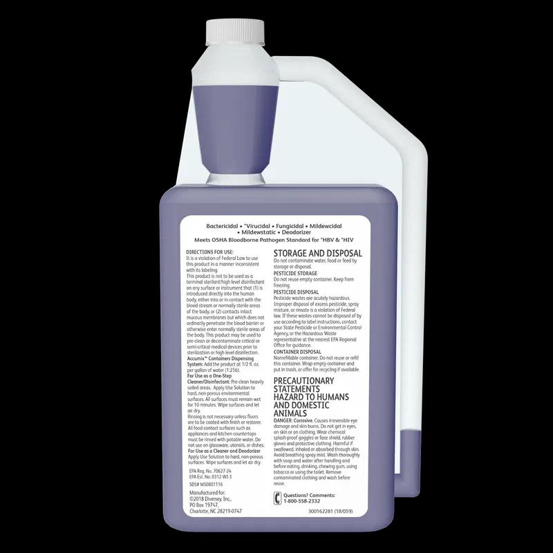 Virex® II 256 Mint One-Step Disinfectant Deodorizer 32 FLOZ Multi Surface Liquid Concentrate Quat 6/Case