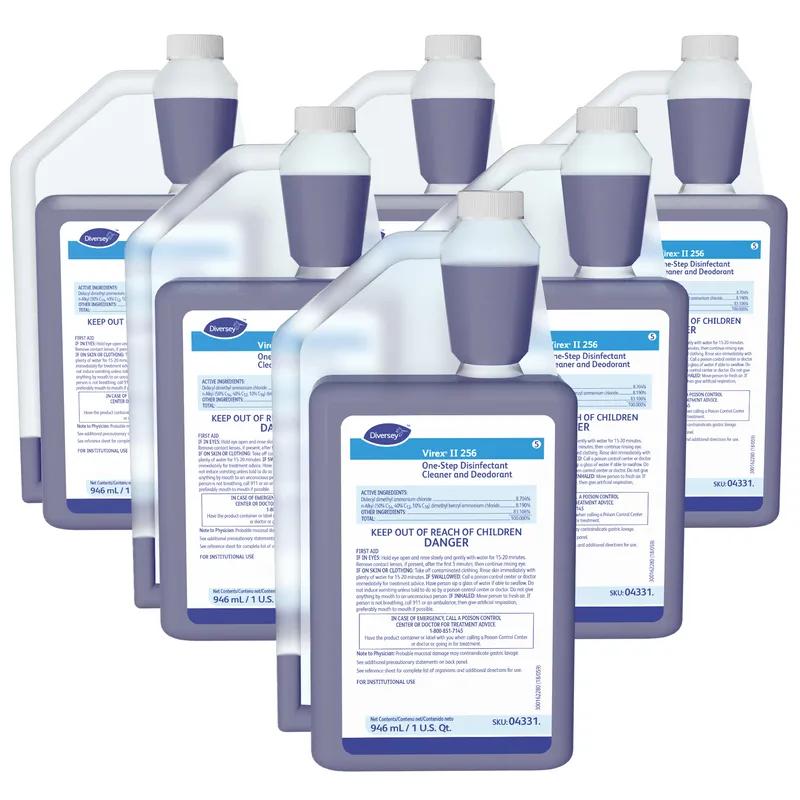 Virex® II 256 Mint One-Step Disinfectant Deodorizer 32 FLOZ Multi Surface Liquid Concentrate Quat 6/Case