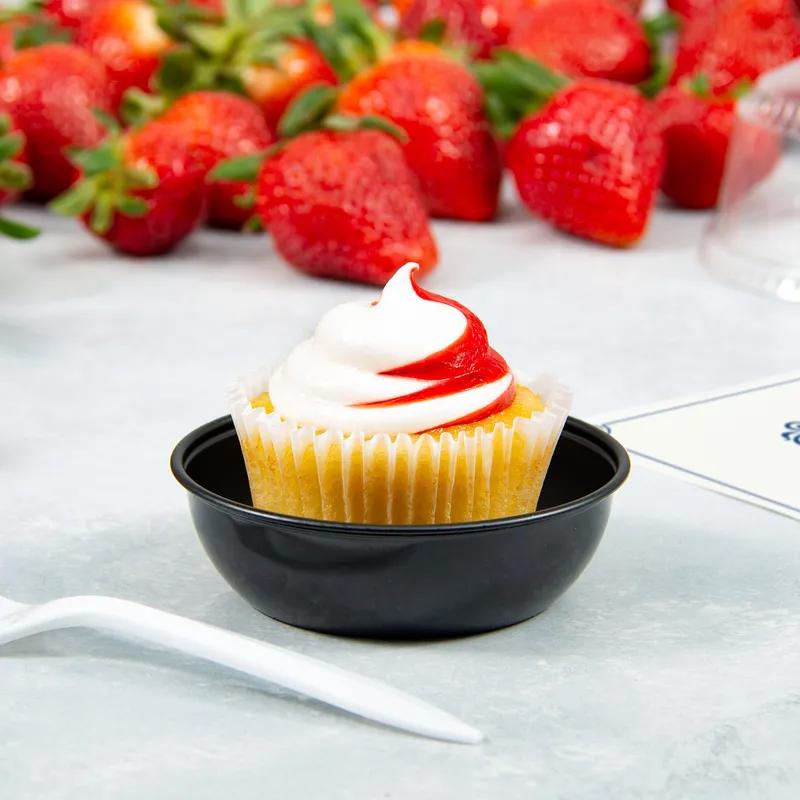 Solo® Sauces, Sides, & Sweets™ Souffle & Portion Cup 5.5 OZ PS Black Round 250 Count/Pack 10 Packs/Case 2500 Count/Case