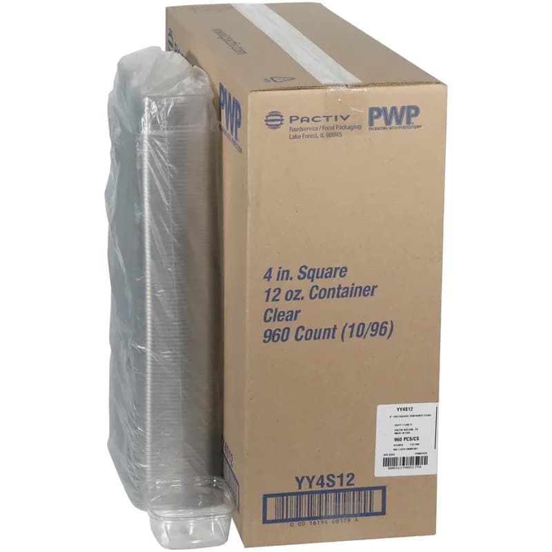 Deli Container Base 12 OZ PET Clear Square 960/Case