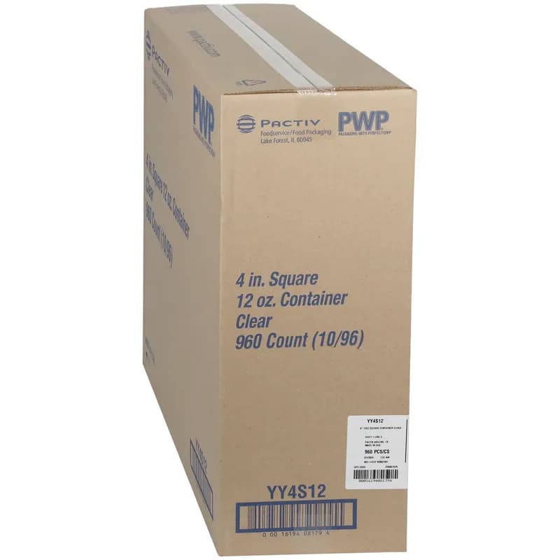 Deli Container Base 12 OZ PET Clear Square 960/Case