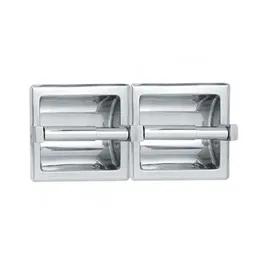 Toilet Paper Roller Stainless Steel Double Roll Recessed Holder Bright Finish With Drywall Holes 1/Each