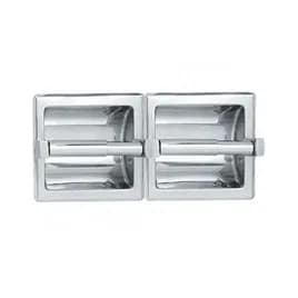 Toilet Paper Roller Stainless Steel Double Roll Recessed Holder Bright Finish With Drywall Holes 1/Each
