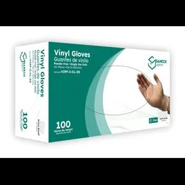 Gloves Large (LG) Clear 3MIL PVC Powder-Free 100 Count/Box 10 Box/Case