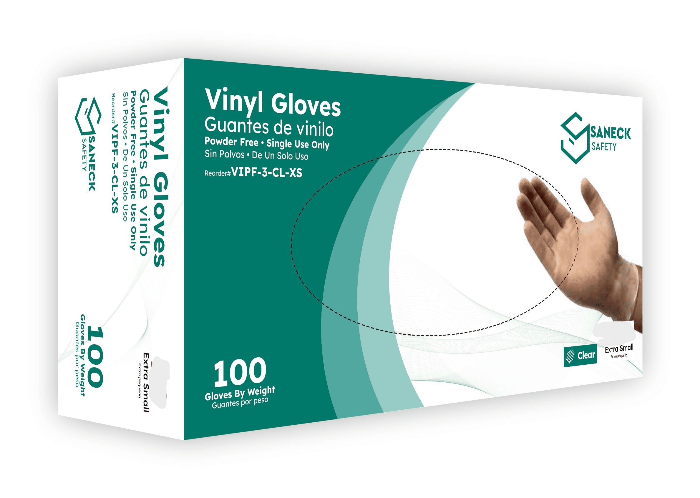 Gloves Large (LG) Clear 3MIL PVC Powder-Free 100 Count/Box 10 Box/Case