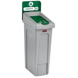 Slim Jim® 1-Stream Compost Recycling Bin 15.25X12X40.25 IN 23 GAL Green Resin 1/Each