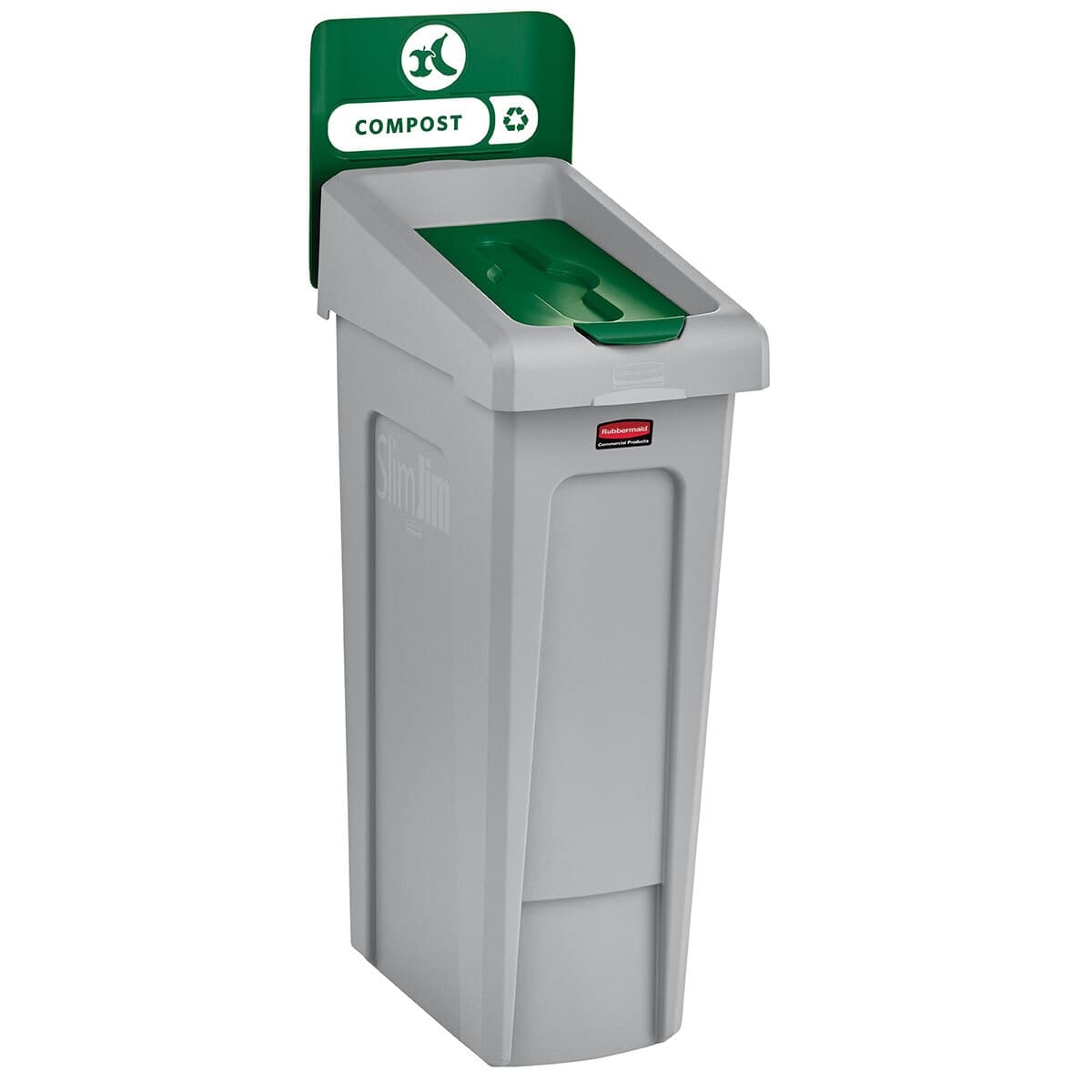 Slim Jim® 1-Stream Compost Recycling Bin 15.25X12X40.25 IN 23 GAL Green Resin 1/Each