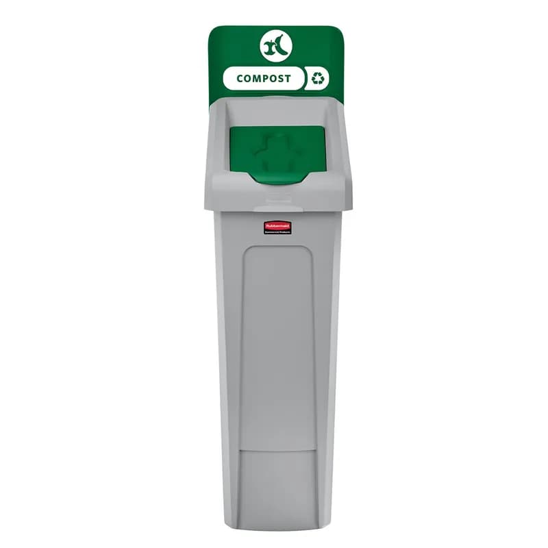 Slim Jim® 1-Stream Compost Recycling Bin 15.25X12X40.25 IN 23 GAL Green Resin 1/Each