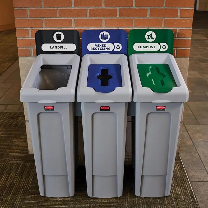 Slim Jim® 1-Stream Compost Recycling Bin 15.25X12X40.25 IN 23 GAL Green Resin 1/Each