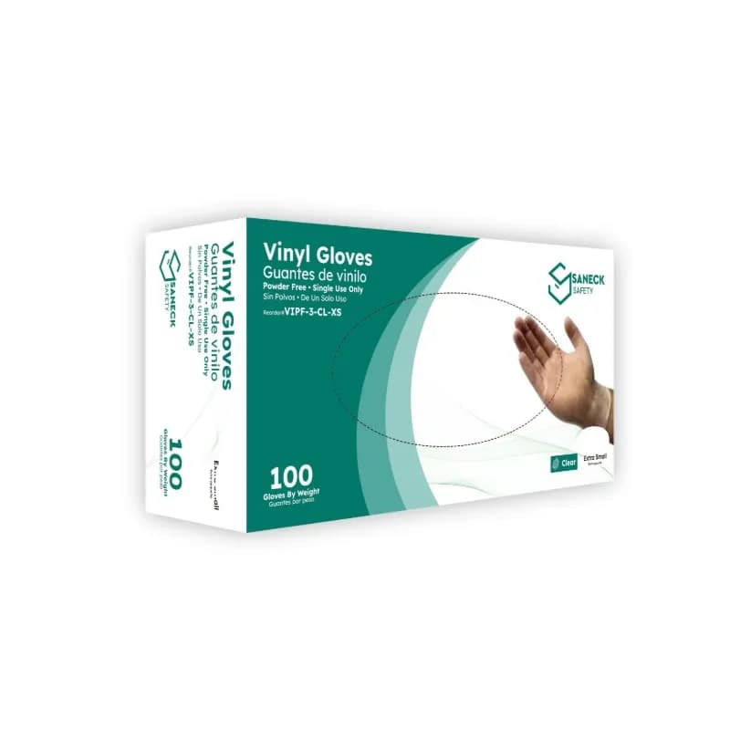 Gloves Medium (MED) Clear Vinyl Polyethylene (PE) 100 Count/Box 10 Box/Case