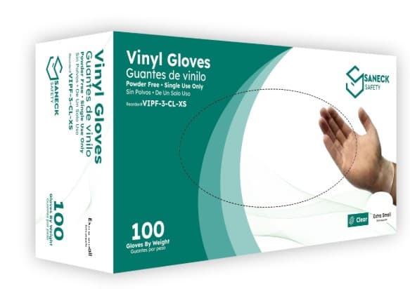 Gloves Medium (MED) Clear Vinyl Polyethylene (PE) 100 Count/Box 10 Box/Case