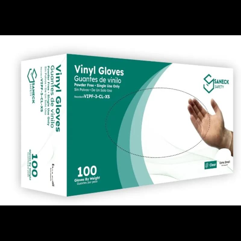 Gloves XL Clear 3MIL Polyethylene (PE) Vinyl Powder-Free 100 Count/Box 10 Box/Case