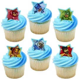 Cake & Cupcake Topper Ring 1.55X1.45X0.60 IN PJ Masks Calling All Heroes 72/Bag