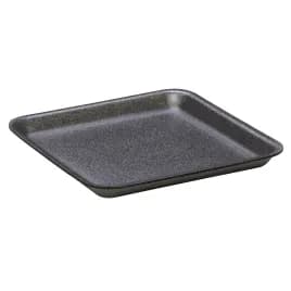 4P Meat Tray 9.25X7.25X1.25 IN Foam Black 400/Case