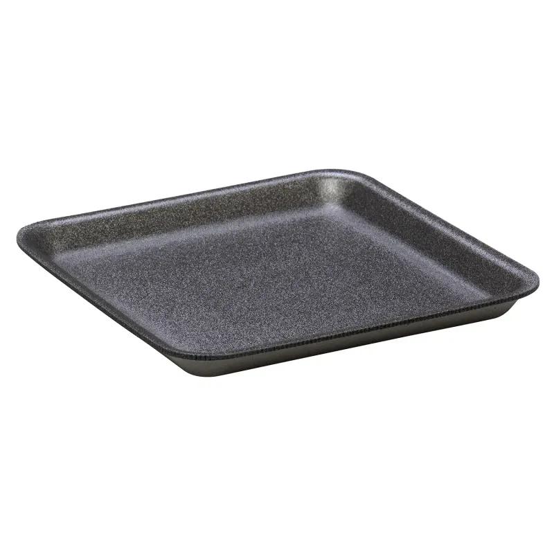 4P Meat Tray 9.25X7.25X1.25 IN Foam Black 400/Case