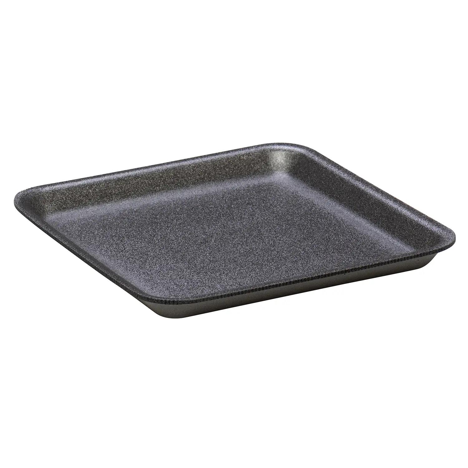 4P Meat Tray 9.25X7.25X1.25 IN Foam Black 400/Case