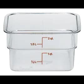 Camwear® CAMSQUARE Food Storage Container 7.25X7.25X3.875 IN 2 QT Clear Square PC 1/Each