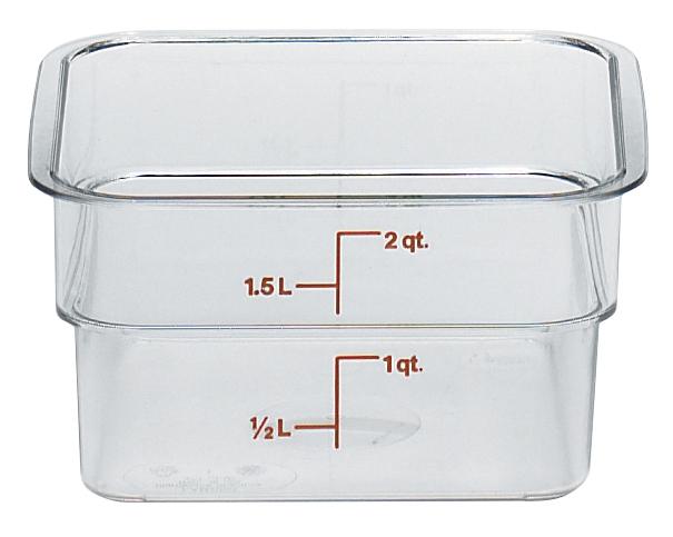 Camwear® CAMSQUARE Food Storage Container 7.25X7.25X3.875 IN 2 QT Clear Square PC 1/Each