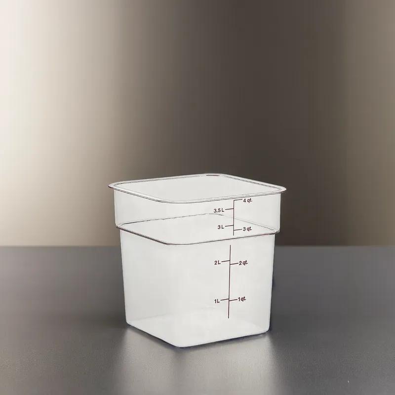 Camwear® CAMSQUARE Food Storage Container 7.25X7.25X3.875 IN 2 QT Clear Square PC 1/Each