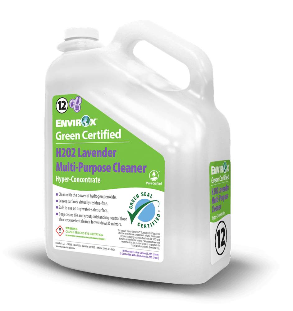 Green Certified H2O2 Lavender Cleaner 1 GAL Neutral Hyper-Concentrate Multi-Purpose 2/Case