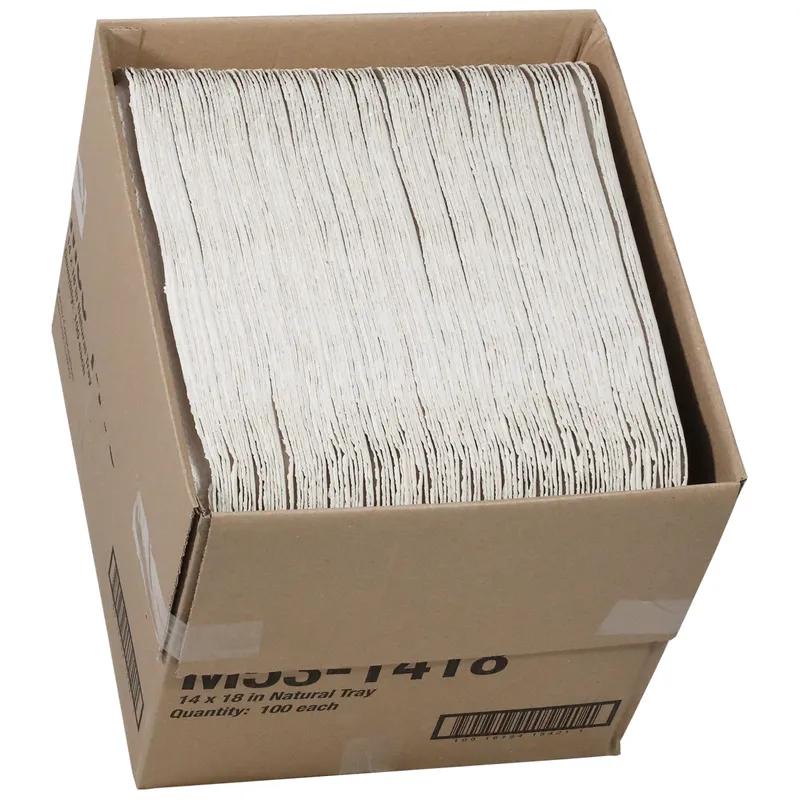 Cafeteria & School Lunch Tray Base 14X18X1 IN Molded Fiber Natural Rectangle 100/Case