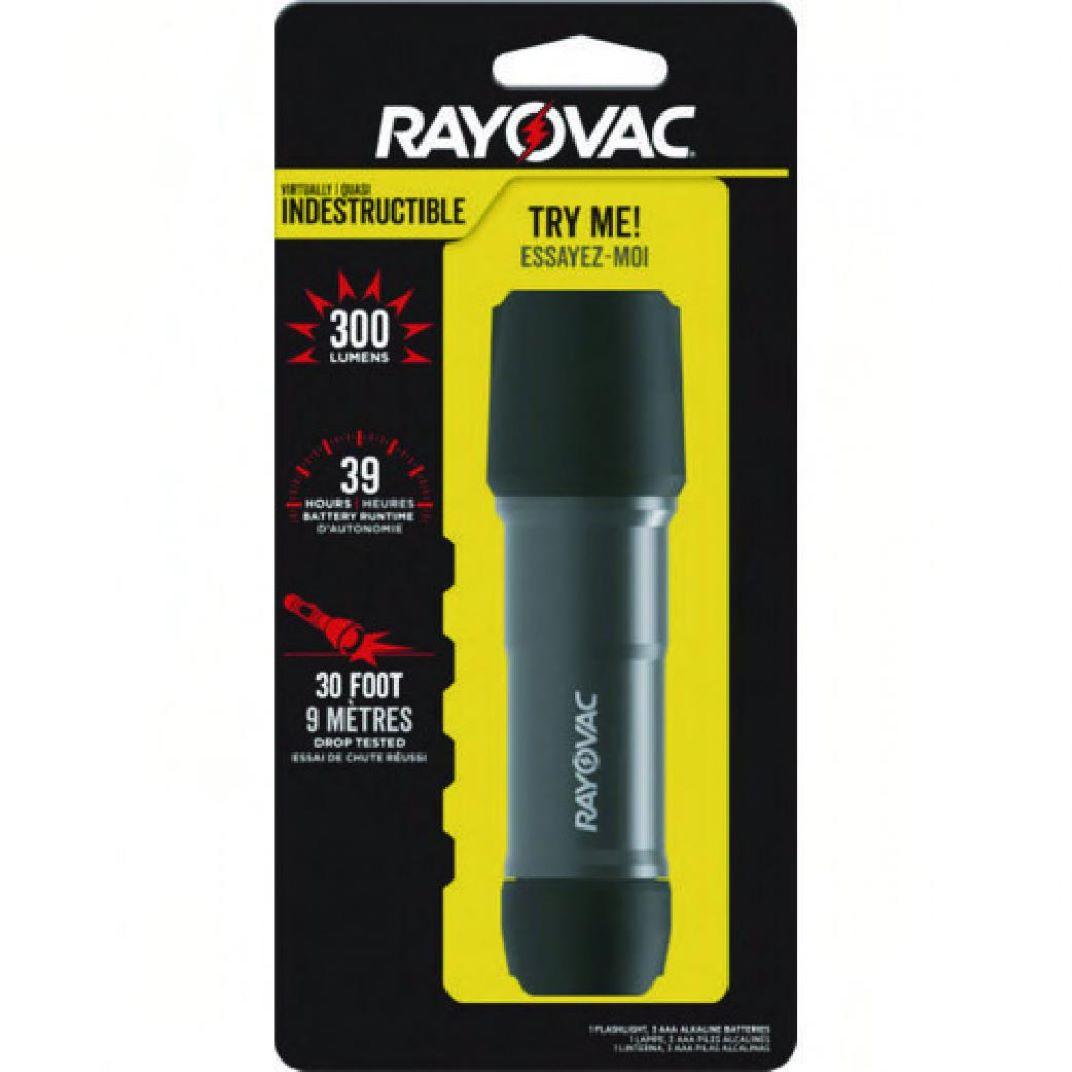 Rayovac® Flashlight Black Indestructible 3 AAA Batteries 1/Each
