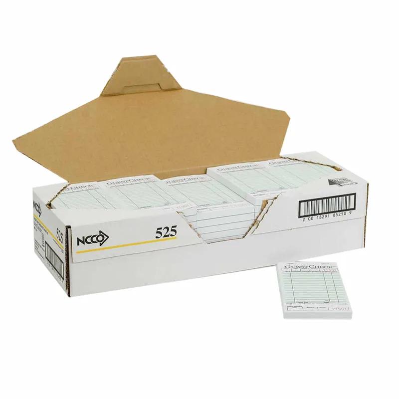 Guest Check 3.313X6.25 IN Green Single 1/Case