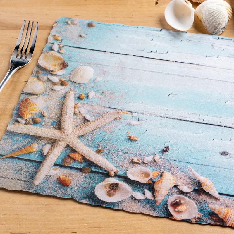 Placemat 14X10 IN By the Seashore Linen Paper 1000/Case