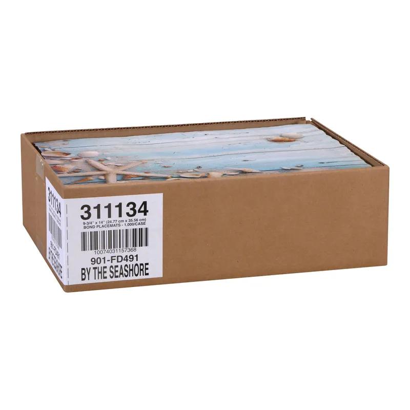 Placemat 14X10 IN By the Seashore Linen Paper 1000/Case
