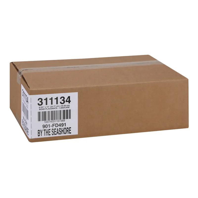 Placemat 14X10 IN By the Seashore Linen Paper 1000/Case