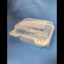 Take-Out Container Hinged With Dome Lid 6X6X2.688 IN OPS Clear Square Deep 500/Case