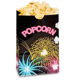 Bagcraft® Popcorn Bag 5.5X3.25X8.625 IN 85 OZ Paper Poly Blend Black FunBurst Grease Resistant 500/Case