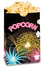 Bagcraft® Popcorn Bag 5.5X3.25X8.625 IN 85 OZ Paper Poly Blend Black FunBurst Grease Resistant 500/Case