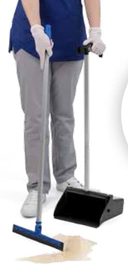 ERGO JOBBY Dust Pan Black Plastic Rubber Ergonomic Handle With Squeegee 2/Case