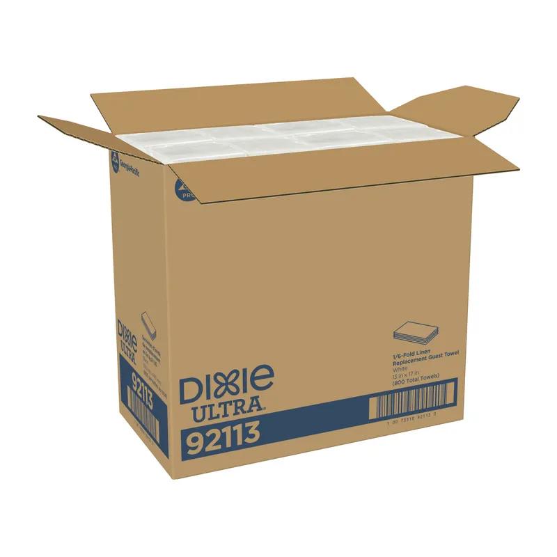 Dixie® Ultra Folded Guest Towel 17X13 IN 1PLY White 1/6 Fold 50 Sheets/Pack 16 Packs/Case 800 Sheets/Case