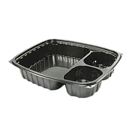 Dart® ClearPac® Take-Out Container Base 3 Compartment OPS Black Oblong 252/Case