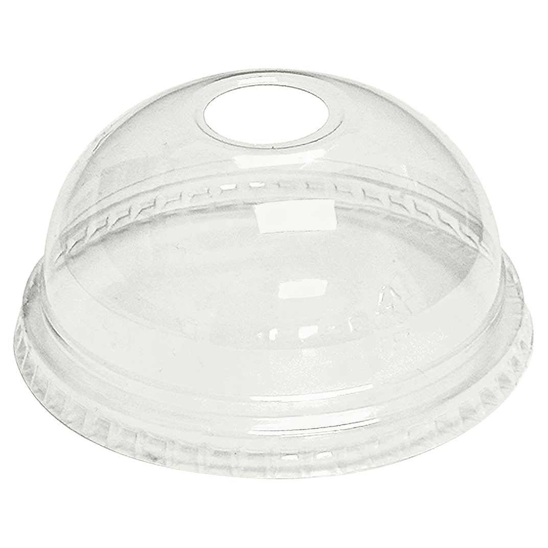 Victoria Bay 98 Series Lid Dome 4X1.8 IN PET Clear For 12-24 OZ Cold Cup With Hole 50 Count/Pack 20 Packs/Case