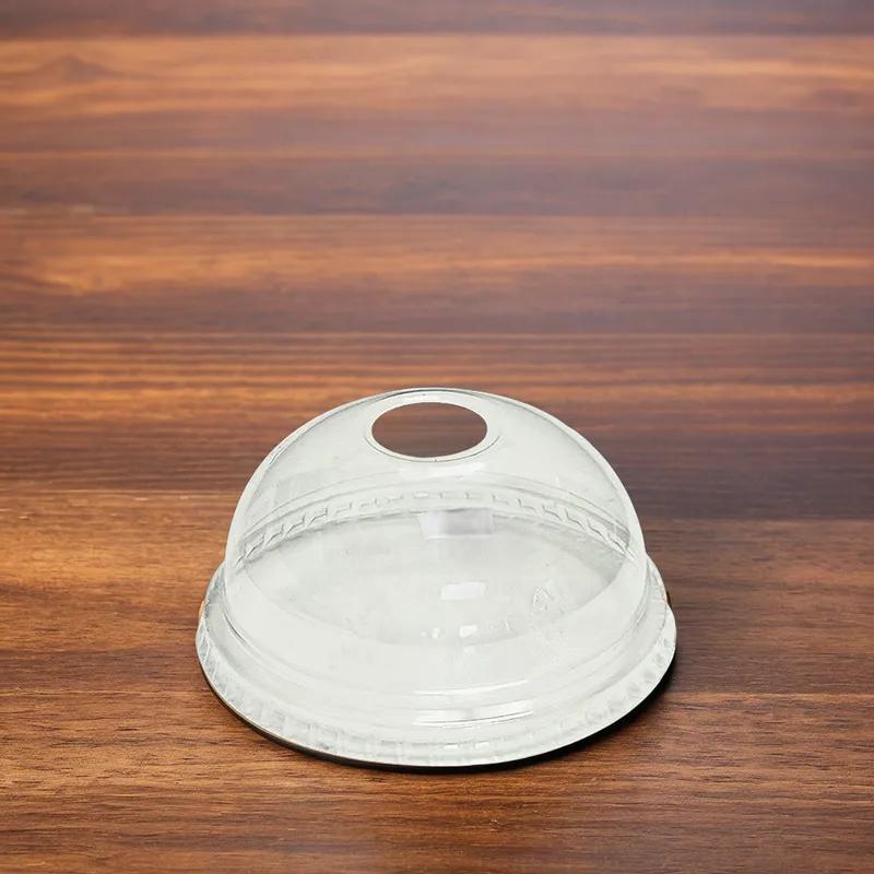 Victoria Bay 98 Series Lid Dome 4X1.8 IN PET Clear For 12-24 OZ Cold Cup With Hole 50 Count/Pack 20 Packs/Case