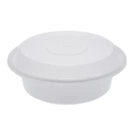 Take-Out Container Base & Lid Combo With Dome Lid 16 OZ PP White Clear Round 150/Case