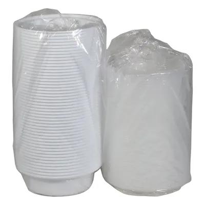 Take-Out Container Base & Lid Combo With Dome Lid 16 OZ PP White Clear Round 150/Case