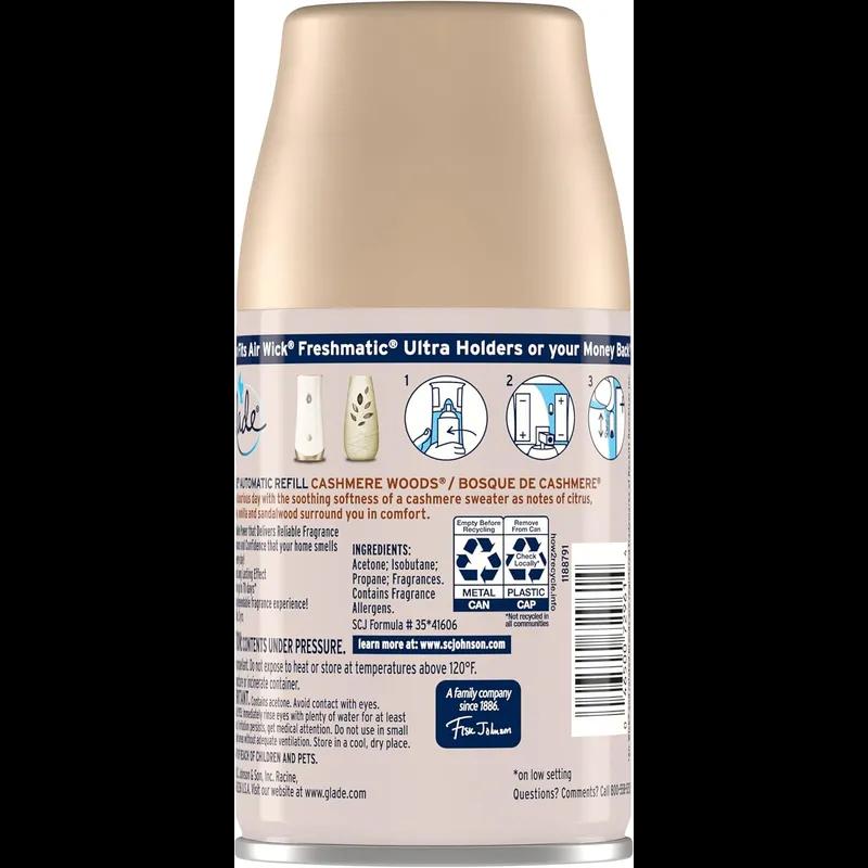 Glade® Air Freshener Cashmere Woods 6.2 OZ Automatic 4/Case