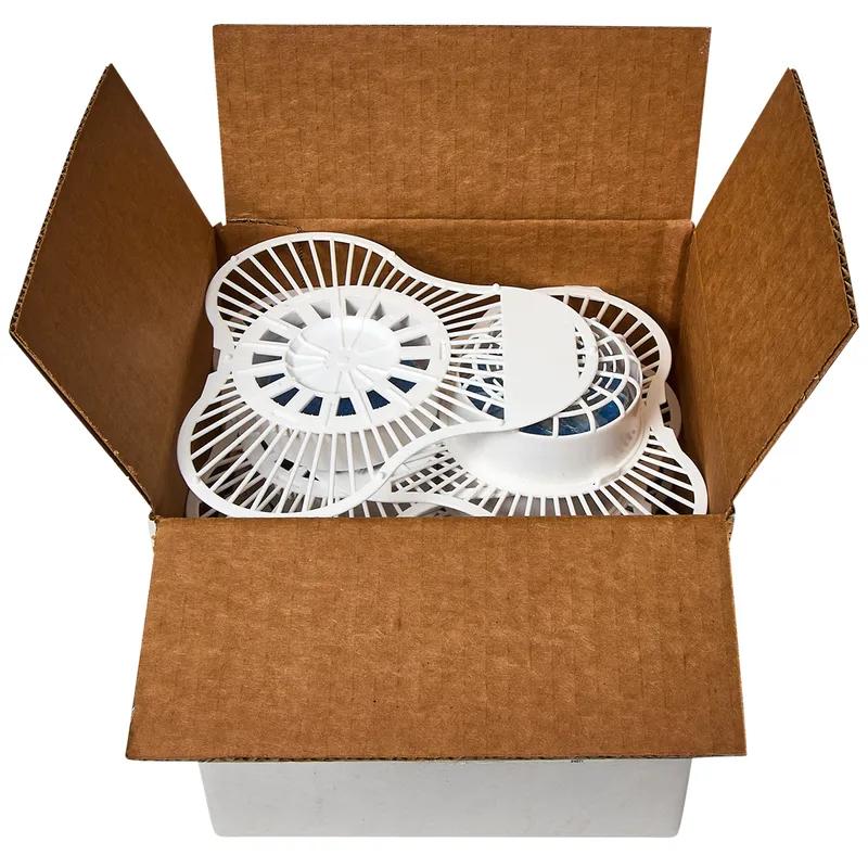 Urinal Screen & Block Natural White Plastic Non-Para Extra Duty 12/Box