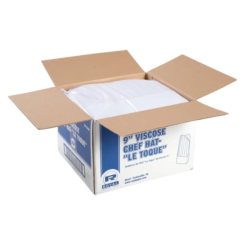 "Le Toque" Chef Hat 9 IN Vicose Pleated 50 Count/Pack 1 Packs/Case 50 Count/Case