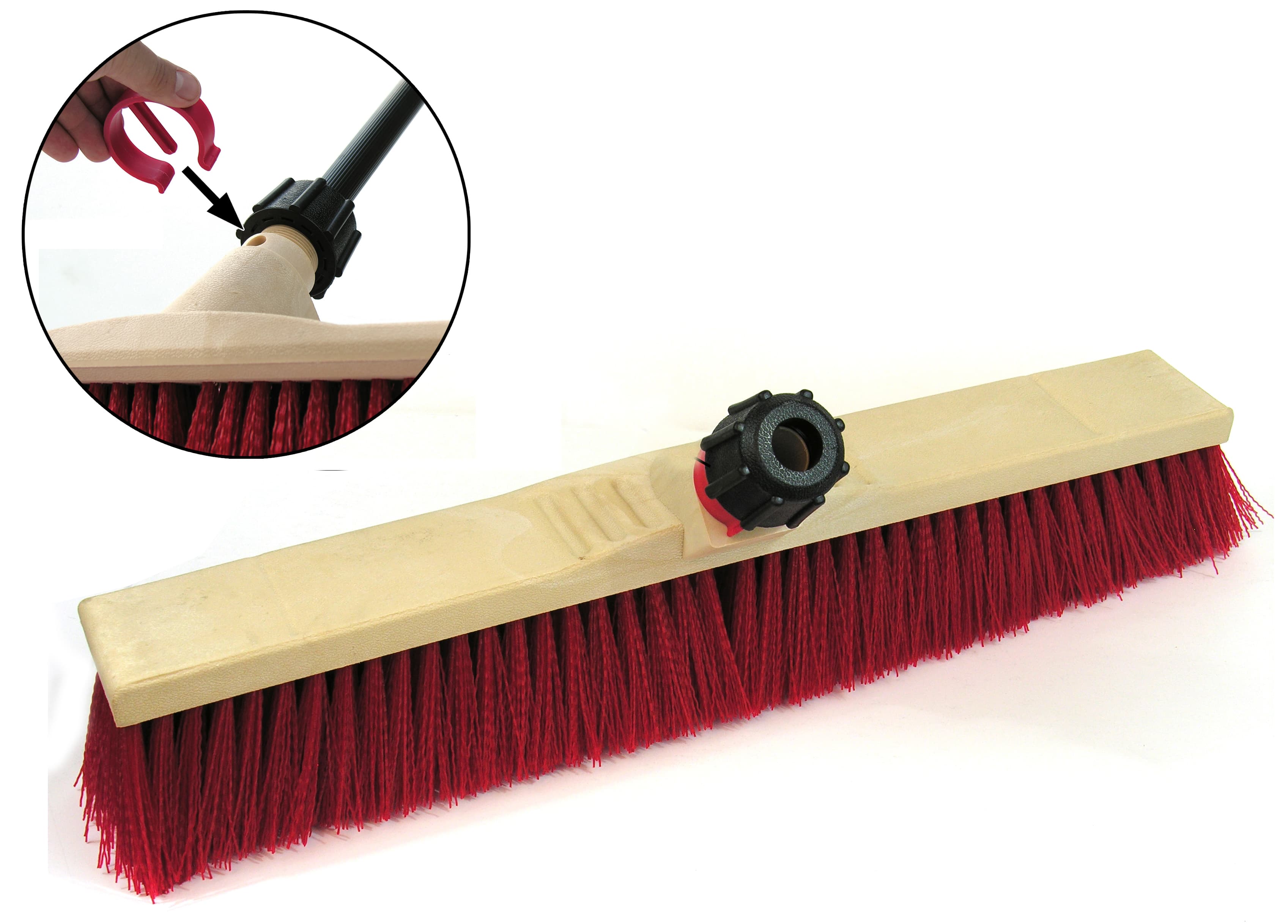 MaxiPlus® Broom Gray Red PP Plastic Heavy Sweep 1/Each
