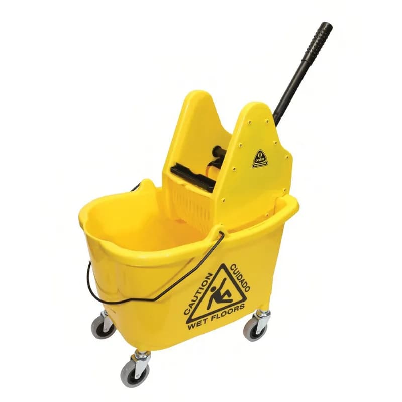 MaxiRough® Mop Bucket & Wringer 26X15.25X34 IN 32-35 QT Yellow Down Press 1/Each