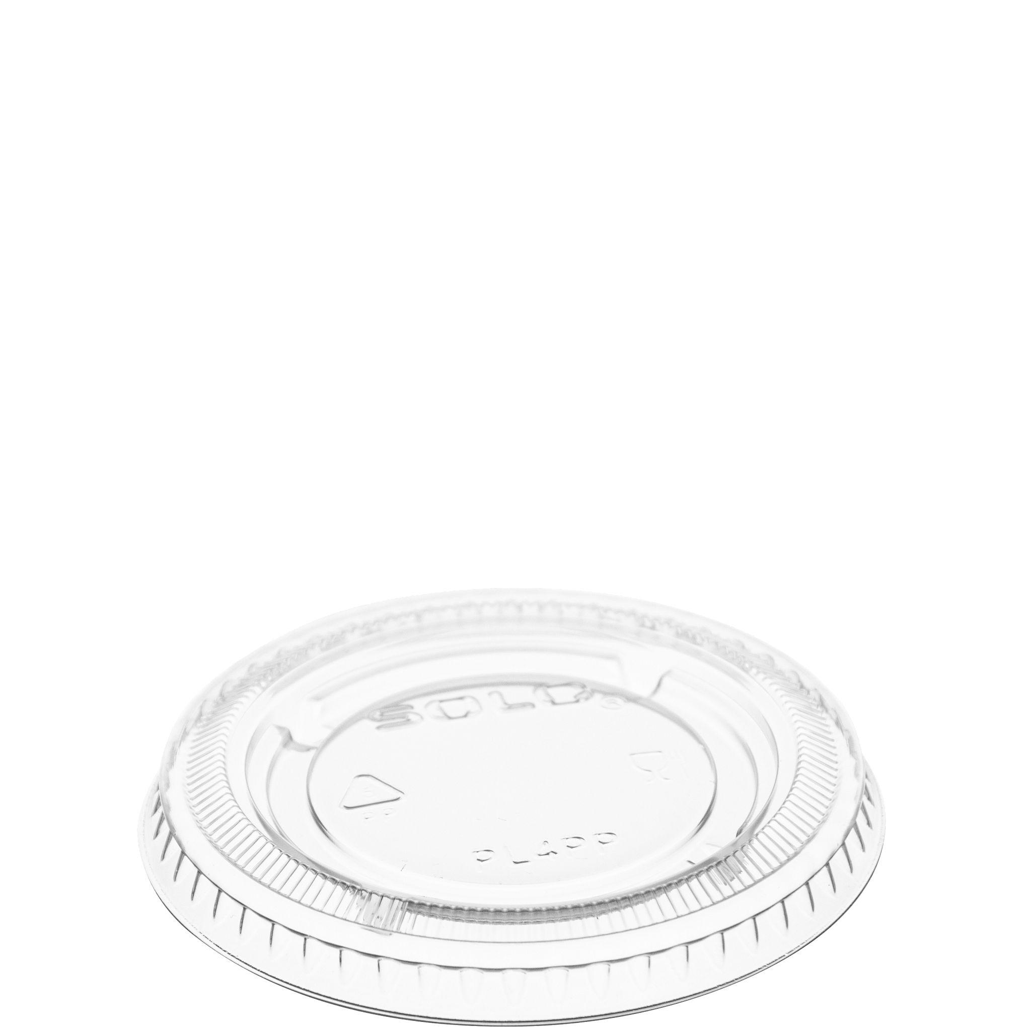 Solo® Lid 3.1X0.35 IN PP Clear For 3.25-5.5 OZ Souffle & Portion Cup 125 Count/Bag 20 Bags/Case 2500 Count/Case